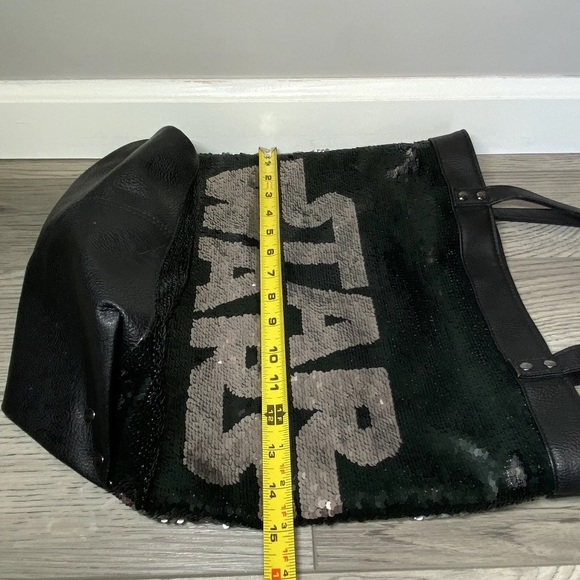 Disney Parks Star Wars Large Tote Bag 2 Sided Purse Flip Sequin w/ 4 Logo Design - Picture 14 of 16